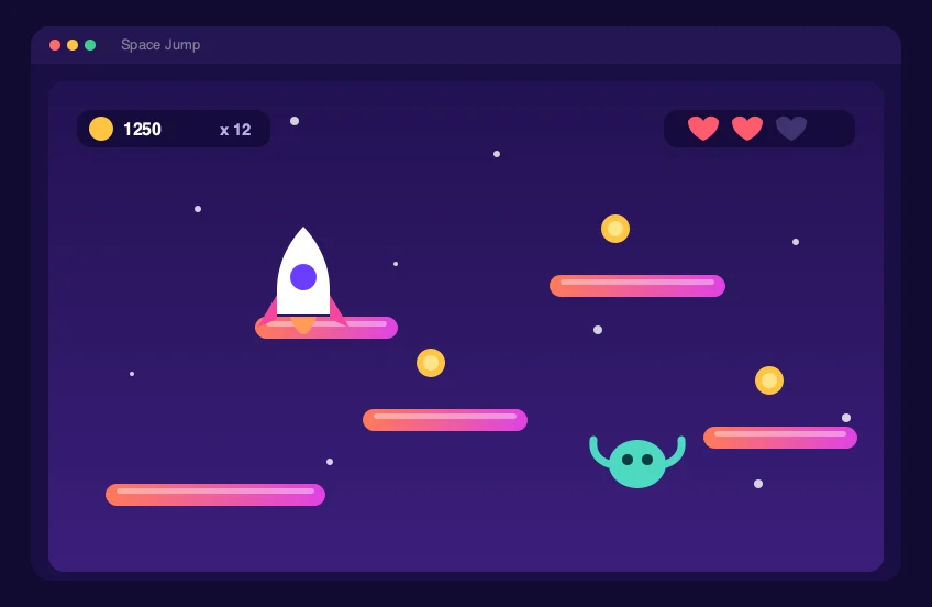 Jocul arcade Space Jump